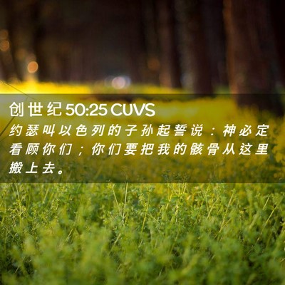 Picture 02 - 创 世 纪 50:25 CUVS - 约 瑟 叫 以 色 列 的 子 孙 起 誓 说 - Bible Verse Picture