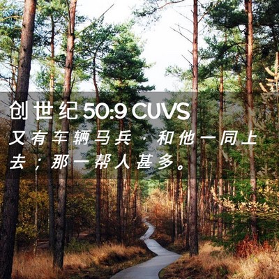 Picture 02 - 创 世 纪 50:9 CUVS - 又 有 车 辆 马 兵 ， 和 他 一 同 上 - Bible Verse Picture