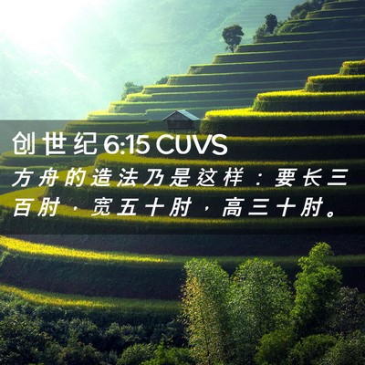 Picture 02 - 创 世 纪 6:15 CUVS - 方 舟 的 造 法 乃 是 这 样 ： 要 长 - Bible Verse Picture