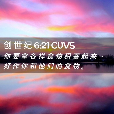 Picture 02 - 创 世 纪 6:21 CUVS - 你 要 拿 各 样 食 物 积 蓄 起 来 ， - Bible Verse Picture