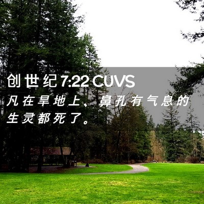 Picture 02 - 创 世 纪 7:22 CUVS - 凡 在 旱 地 上 、 鼻 孔 有 气 息 的 - Bible Verse Picture