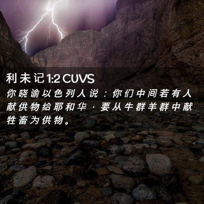 Picture 02 - 利 未 记 1:2 CUVS - 你 晓 谕 以 色 列 人 说 ： 你 们 中 - Bible Verse Picture