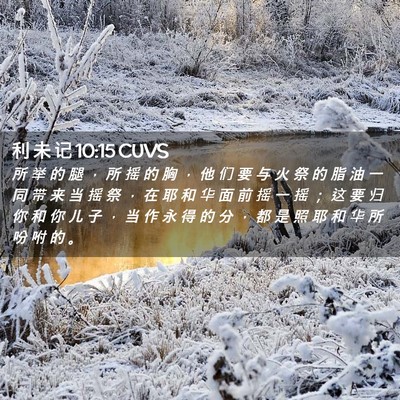 Picture 02 - 利 未 记 10:15 CUVS - 所 举 的 腿 ， 所 摇 的 胸 ， 他 们 - Bible Verse Picture