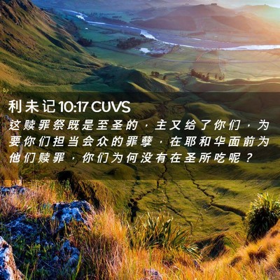 Picture 02 - 利 未 记 10:17 CUVS - 这 赎 罪 祭 既 是 至 圣 的 ， 主 又 - Bible Verse Picture