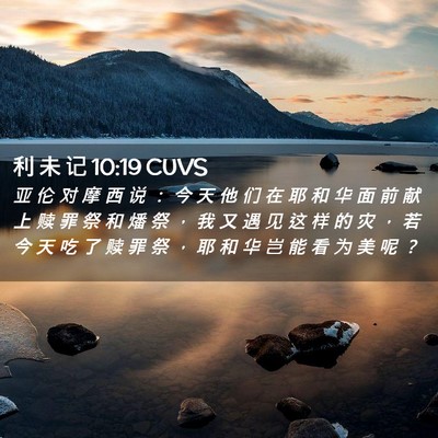 Picture 02 - 利 未 记 10:19 CUVS - 亚 伦 对 摩 西 说 ： 今 天 他 们 在 - Bible Verse Picture