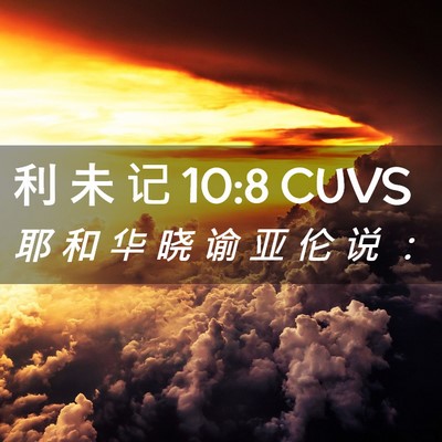 Picture 02 - 利 未 记 10:8 CUVS - 耶 和 华 晓 谕 亚 伦 说 - Bible Verse Picture
