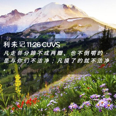 Picture 02 - 利 未 记 11:26 CUVS - 凡 走 兽 分 蹄 不 成 两 瓣 、 也 不 - Bible Verse Picture