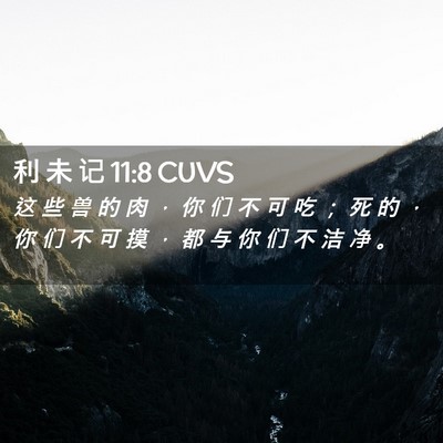 Picture 02 - 利 未 记 11:8 CUVS - 这 些 兽 的 肉 ， 你 们 不 可 吃 ； - Bible Verse Picture