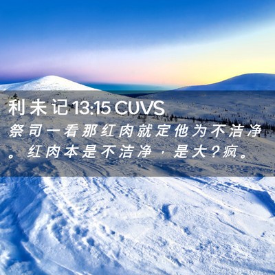 Picture 02 - 利 未 记 13:15 CUVS - 祭 司 一 看 那 红 肉 就 定 他 为 不 - Bible Verse Picture