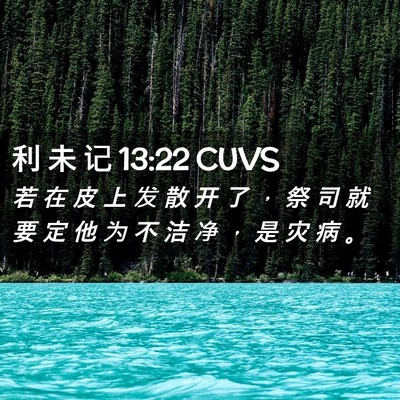 Picture 02 - 利 未 记 13:22 CUVS - 若 在 皮 上 发 散 开 了 ， 祭 司 就 - Bible Verse Picture