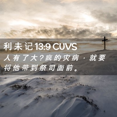Picture 02 - 利 未 记 13:9 CUVS - 人 有 了 大 ? 疯 的 灾 病 ， 就 要 将 - Bible Verse Picture
