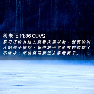 Picture 02 - 利 未 记 14:36 CUVS - 祭 司 还 没 有 进 去 察 看 灾 病 以 - Bible Verse Picture