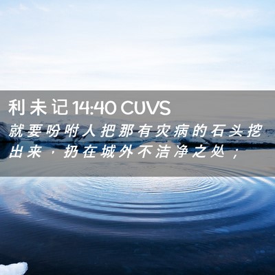 Picture 02 - 利 未 记 14:40 CUVS - 就 要 吩 咐 人 把 那 有 灾 病 的 石 - Bible Verse Picture