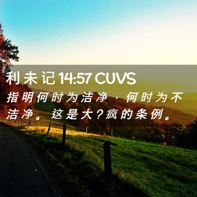 Picture 02 - 利 未 记 14:57 CUVS - 指 明 何 时 为 洁 净 ， 何 时 为 不 - Bible Verse Picture