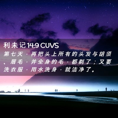 Picture 02 - 利 未 记 14:9 CUVS - 第 七 天 ， 再 把 头 上 所 有 的 头 - Bible Verse Picture