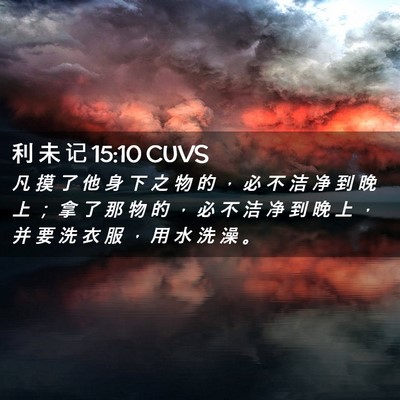 Picture 02 - 利 未 记 15:10 CUVS - 凡 摸 了 他 身 下 之 物 的 ， 必 不 - Bible Verse Picture