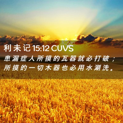 Picture 02 - 利 未 记 15:12 CUVS - 患 漏 症 人 所 摸 的 瓦 器 就 必 打 - Bible Verse Picture