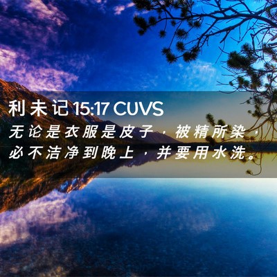 Picture 02 - 利 未 记 15:17 CUVS - 无 论 是 衣 服 是 皮 子 ， 被 精 所 - Bible Verse Picture