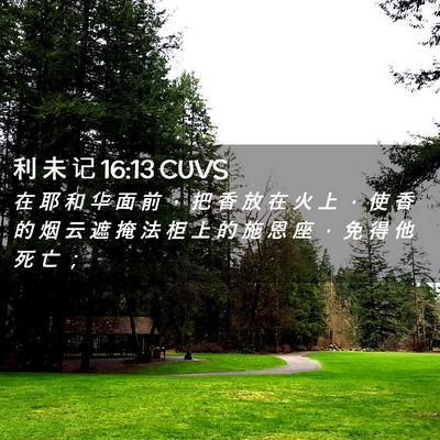 Picture 02 - 利 未 记 16:13 CUVS - 在 耶 和 华 面 前 ， 把 香 放 在 火 - Bible Verse Picture