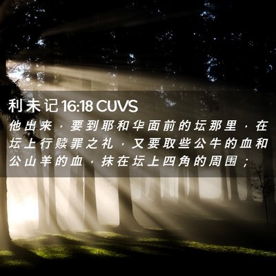 Picture 02 - 利 未 记 16:18 CUVS - 他 出 来 ， 要 到 耶 和 华 面 前 的 - Bible Verse Picture