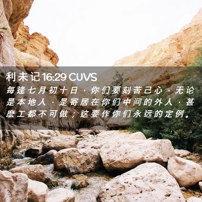 Picture 02 - 利 未 记 16:29 CUVS - 每 逢 七 月 初 十 日 ， 你 们 要 刻 - Bible Verse Picture