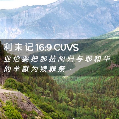 Picture 02 - 利 未 记 16:9 CUVS - 亚 伦 要 把 那 拈 阄 归 与 耶 和 华 - Bible Verse Picture