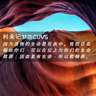 Picture 02 - 利 未 记 17:11 CUVS - 因 为 活 物 的 生 命 是 在 血 中 。 - Bible Verse Picture