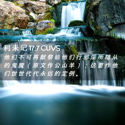 Picture 02 - 利 未 记 17:7 CUVS - 他 们 不 可 再 献 祭 给 他 们 行 邪 - Bible Verse Picture