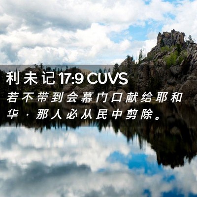 Picture 02 - 利 未 记 17:9 CUVS - 若 不 带 到 会 幕 门 口 献 给 耶 和 - Bible Verse Picture