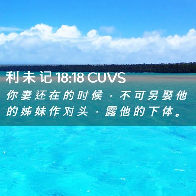 Picture 02 - 利 未 记 18:18 CUVS - 你 妻 还 在 的 时 候 ， 不 可 另 娶 - Bible Verse Picture