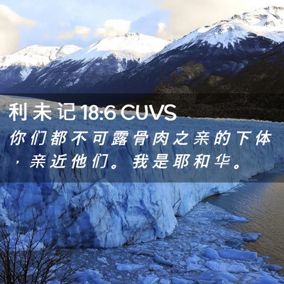 Picture 02 - 利 未 记 18:6 CUVS - 你 们 都 不 可 露 骨 肉 之 亲 的 下 - Bible Verse Picture