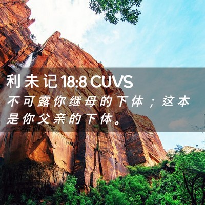 Picture 02 - 利 未 记 18:8 CUVS - 不 可 露 你 继 母 的 下 体 ； 这 本 - Bible Verse Picture