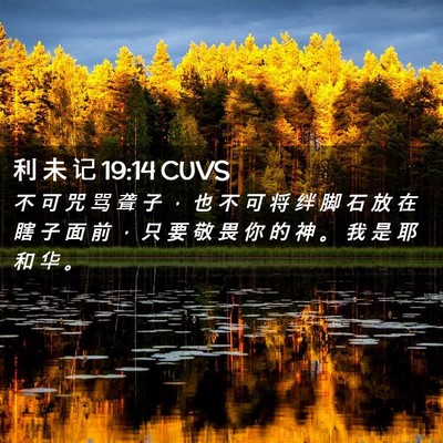 Picture 02 - 利 未 记 19:14 CUVS - 不 可 咒 骂 聋 子 ， 也 不 可 将 绊 - Bible Verse Picture