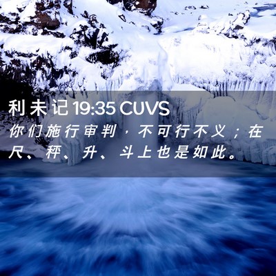 Picture 02 - 利 未 记 19:35 CUVS - 你 们 施 行 审 判 ， 不 可 行 不 义 - Bible Verse Picture