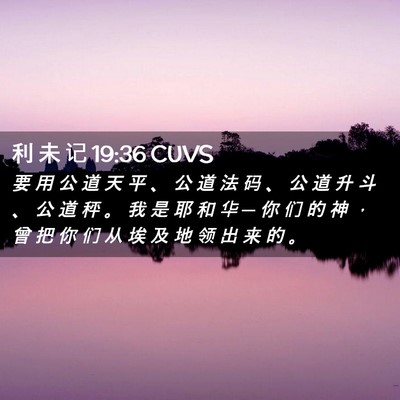 Picture 02 - 利 未 记 19:36 CUVS - 要 用 公 道 天 平 、 公 道 法 码 、 - Bible Verse Picture