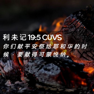 Picture 02 - 利 未 记 19:5 CUVS - 你 们 献 平 安 祭 给 耶 和 华 的 时 - Bible Verse Picture