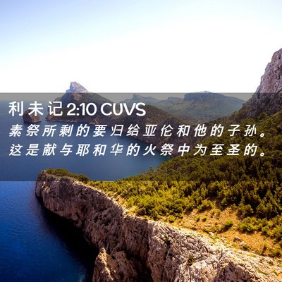 Picture 02 - 利 未 记 2:10 CUVS - 素 祭 所 剩 的 要 归 给 亚 伦 和 他 - Bible Verse Picture