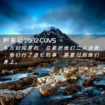 Picture 02 - 利 未 记 20:12 CUVS - 与 儿 妇 同 房 的 ， 总 要 把 他 们 - Bible Verse Picture