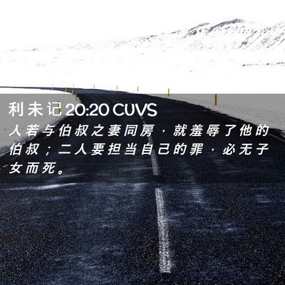 Picture 02 - 利 未 记 20:20 CUVS - 人 若 与 伯 叔 之 妻 同 房 ， 就 羞 - Bible Verse Picture