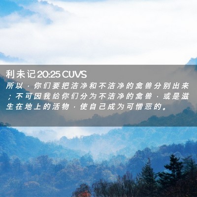 Picture 02 - 利 未 记 20:25 CUVS - 所 以 ， 你 们 要 把 洁 净 和 不 洁 - Bible Verse Picture