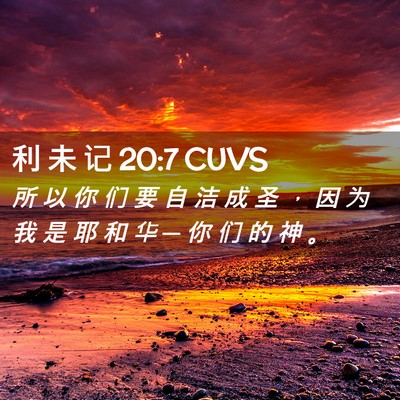 Picture 02 - 利 未 记 20:7 CUVS - 所 以 你 们 要 自 洁 成 圣 ， 因 为 - Bible Verse Picture