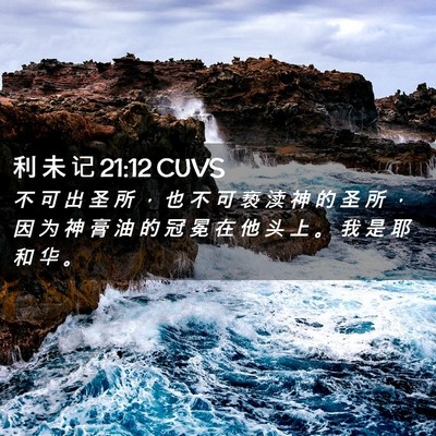 Picture 02 - 利 未 记 21:12 CUVS - 不 可 出 圣 所 ， 也 不 可 亵 渎 神 - Bible Verse Picture