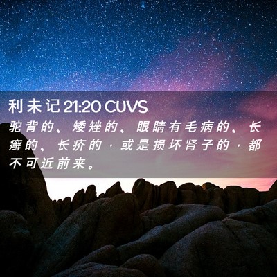 Picture 02 - 利 未 记 21:20 CUVS - 驼 背 的 、 矮 矬 的 、 眼 睛 有 毛 - Bible Verse Picture