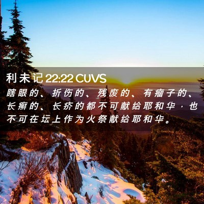 Picture 02 - 利 未 记 22:22 CUVS - 瞎 眼 的 、 折 伤 的 、 残 废 的 、 - Bible Verse Picture