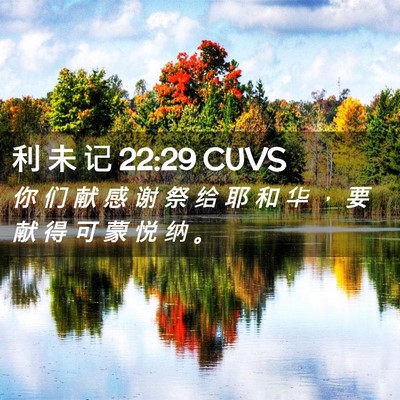 Picture 02 - 利 未 记 22:29 CUVS - 你 们 献 感 谢 祭 给 耶 和 华 ， 要 - Bible Verse Picture