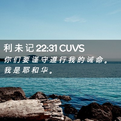 Picture 02 - 利 未 记 22:31 CUVS - 你 们 要 谨 守 遵 行 我 的 诫 命 。 - Bible Verse Picture