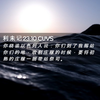 Picture 02 - 利 未 记 23:10 CUVS - 你 晓 谕 以 色 列 人 说 ： 你 们 到 - Bible Verse Picture