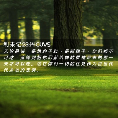 Picture 02 - 利 未 记 23:14 CUVS - 无 论 是 饼 ， 是 烘 的 子 粒 ， 是 - Bible Verse Picture