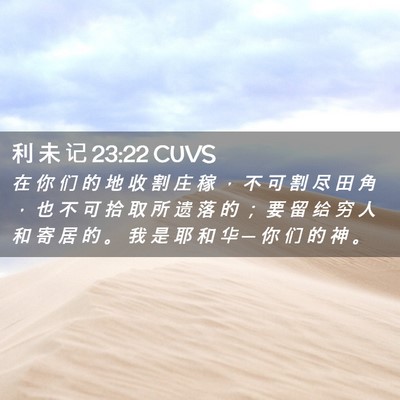 Picture 02 - 利 未 记 23:22 CUVS - 在 你 们 的 地 收 割 庄 稼 ， 不 可 - Bible Verse Picture