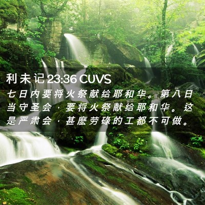 Picture 02 - 利 未 记 23:36 CUVS - 七 日 内 要 将 火 祭 献 给 耶 和 华 - Bible Verse Picture